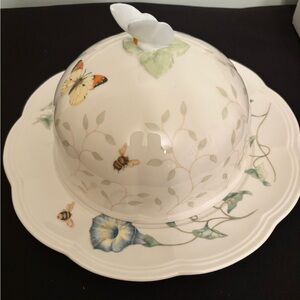 Lenox Butterfly Meadow Covered Butter Dish